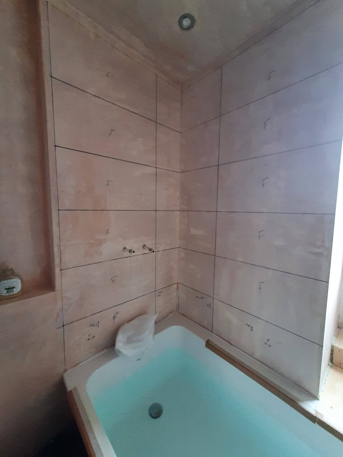 Bathroom during renovation in a Newhaven property, Edinburgh
