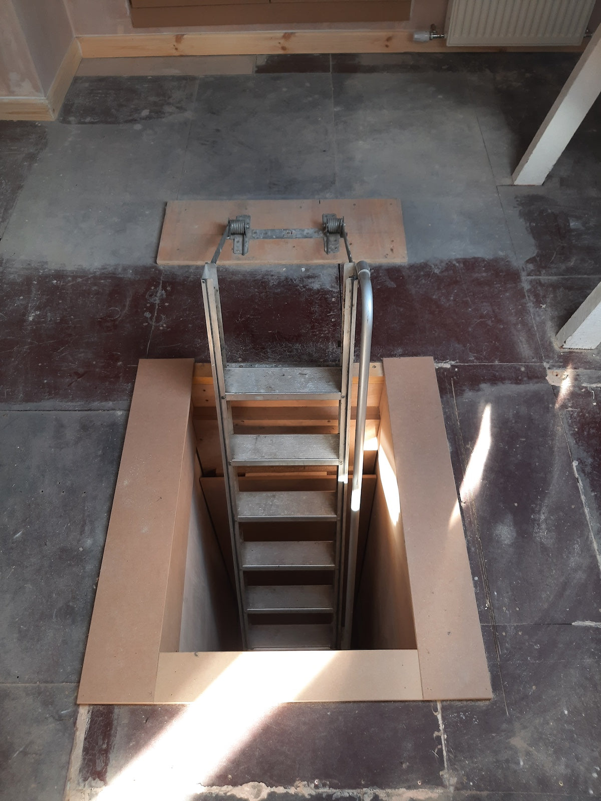 Staircase and upper floor during renovation of a Newhaven property in Edinburgh